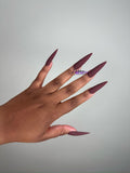 Wine Red Fall Press On Nail Set