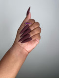 Wine Red Fall Press On Nail Set