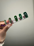 Green Ombre Fall Press On Nail Set